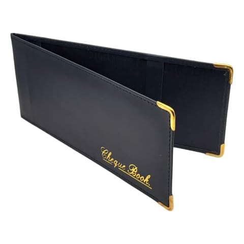 AKSHIDE Blue Folding Leather StyleCheque Book Holder/Leather Style Cheque Book Cover Cover