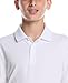 PGA TOUR Boys Airflux Short Sleeve Golf Polo Shirt, Ribbed Collar, Moisture-Wicking, Sun Protection, Ventilated Lightweight, Bright White, Small