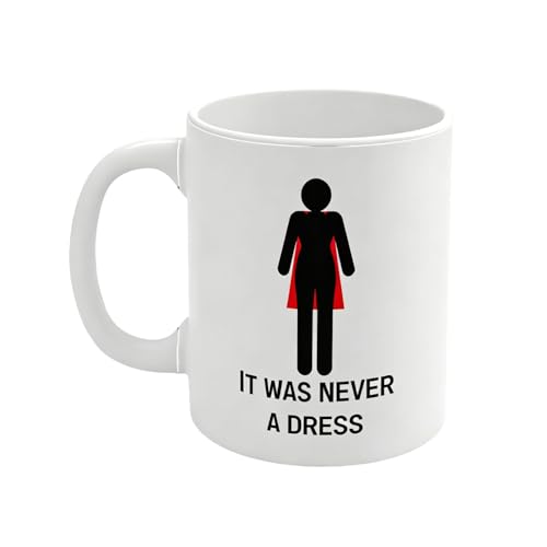 Image of It Was Never a Dress Mug, Women Empowerment Coffee Cup, 11oz Two-Tone Color Changing Ceramic Mug, Unique Gender Equality Birthday Gifts for Women, Mom, Boss - Microwave & Dishwasher Safe (White 2)
