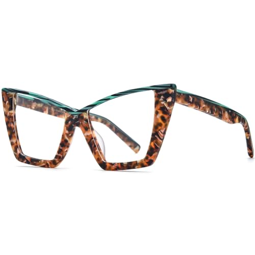 Image of HEPIDEM Gradient Multicolor Acetate Glasses Frame Women Big Oversize Eyeglasses 2023 New Spectacles Eyewear