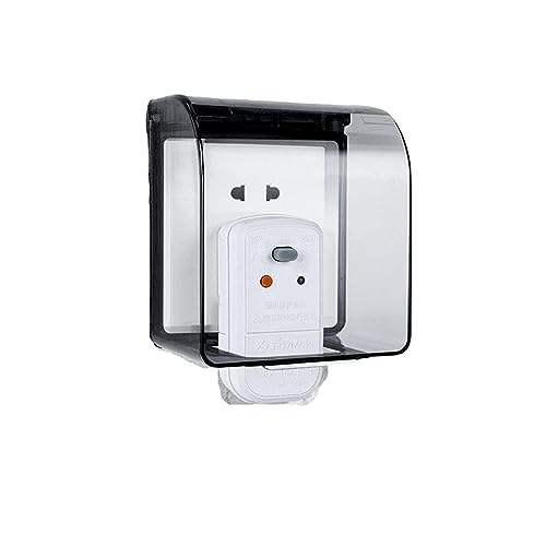 Scatola impermeabile con interruttore, presa elettrica, per prese da bagno, adatta per evitare che schizzi nella presa di corrente (nero)