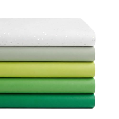 UNIQOOO 500 Sheets Green Tissue Paper Bulk, 5 Colors Tissue Paper for Gift Bags Gift Wrap Supplies Bulk for Crafts Party Decorations Art Projects, 20x14 Inch