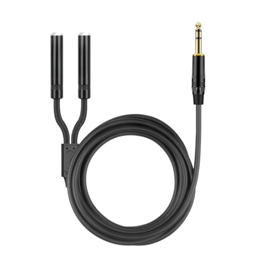 YWZBQL Wen ST Audio Extension Cable Ja-ck 6.5mm Male to 2x6.5mm Female 1/4inch for Amplifier Microphone Mixer Guitar Bass(TRS-M to 2xTRS-F,0.5M)