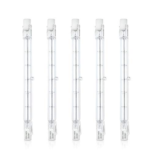 Bonlux 300W R7S Halogen 118MM Röhrenlampe Dimmbar Halogenstab Warmweiß 2800K Lampe Leuchtmittel 220-240V 360u00b0 Abstrahlwinkel Halo R7S Birne Stablampe (5 Stück)