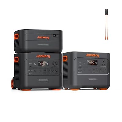 Jackery Explorer 2000 Plus Portable Power Station (2-Pack) with 1x Extra Battery & Parallel Connector, 6128Wh LiFePO4 Battery Pack, 6000W Max Output, Expandable Essential Home Backup Generator