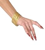 shoperama 40 schmale Armreifen Gold mit Prägung Bauchtanz Wahrsagerin Zigeunerin Inderin
