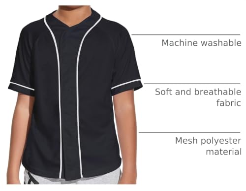 Image of Yuji Itadori Kids Baseball Jersey Button Boys Short Sleeve T-Shirts Hip Hop Fashion Casual Sports Solid Color Shirt