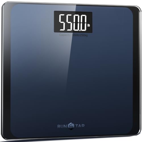 RunStar 550lb Bathroom Digital Scale for Body Weight with Ultra-Wide Platform and Large LCD Display Accurate High Precision Scale with Extra-High Capacity