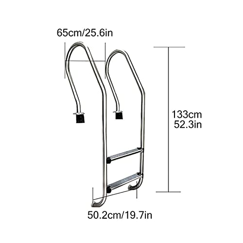 Escalera para piscina de acero inoxidable con 2 peldaños miniatura 3