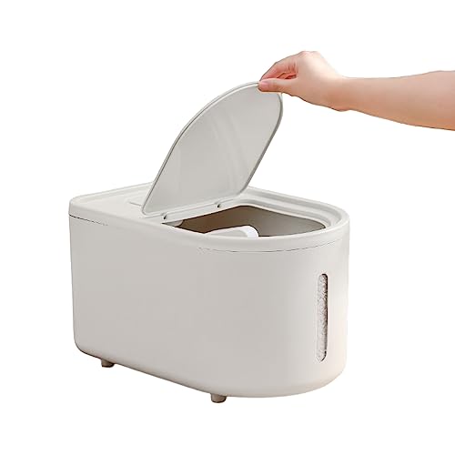 20Lbs/8Qt Large Storage Bin with Lid Storage Container,Food Container, Pet Food Dispenser, Dry Food Storage, Silicone Ring & Moisture Proof,for Grain Cereal Soybean Corn (White) 20Lbs/8Qt Large Storage Bin with Lid Storage Container,Food Container, Pet Food Dispenser, Dry Food Storage, Silicone Ring & Moisture Proof,for Grain Cereal Soybean Corn (White)