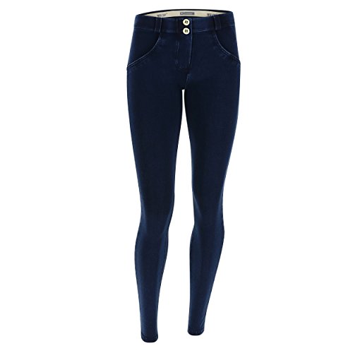 FREDDY WR.UP Pantalon WR.UP® Super Skinny Taille et Longueur Classiques en Jersey Denim foncé, Jeans Sombre-Coutures Bleu, Extra Small