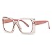 bullabulling Retro Square Blue Light Blocking Reading Glasses For Women Men Oversized Anti Anti Glare UV Eyewearâ€¦ (pink, 3.0)