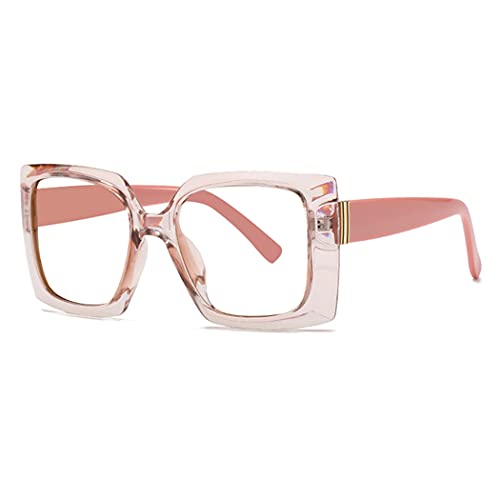 Image of Retro Square Blue Light Blocking Reading Glasses For Women Men Oversized Anti Anti Glare UV Eyewear