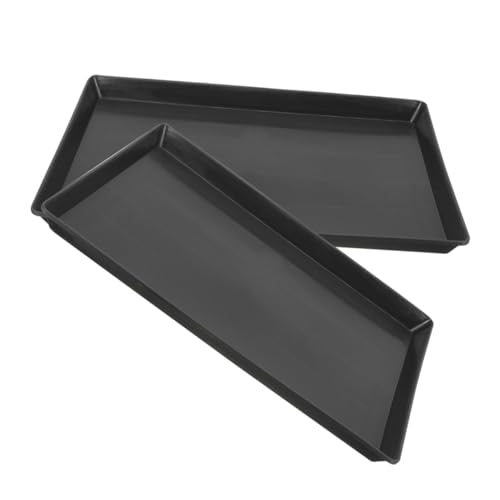 HANABASS 2個 ペット用排泄物トレイ 鳥用トイレトレイ ケージの底トレイ オウムのケージトレイ 犬の木枠トレー交換 交換用ケージトレイ 鳥かごトレイ 犬ケージトレイ Black