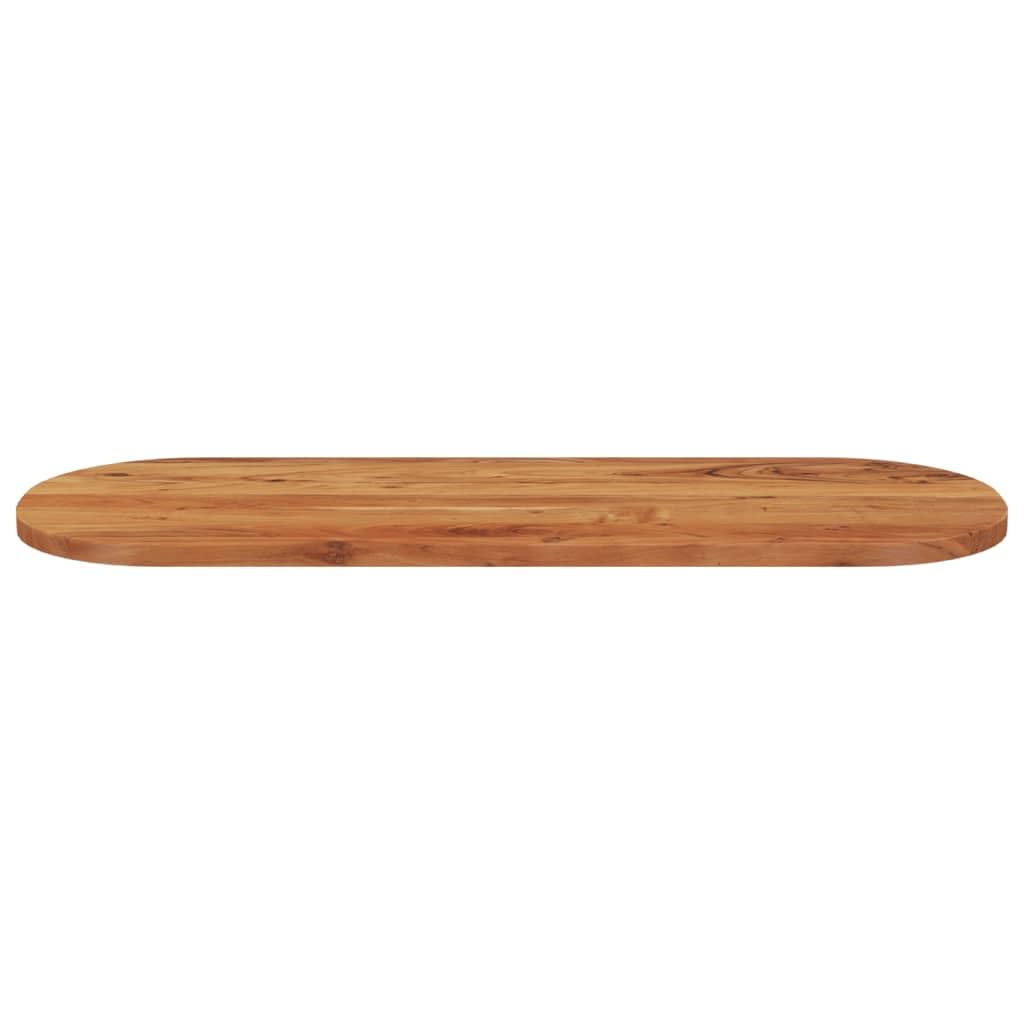 Piano Tavolo Ovale in Legno Massello di Acacia 110x40x3,8 cm Superficie Non Trattata per Rinnovamento e Progetti Fai da Te, Solido e Durevole per Uso Domestico e Commerciale