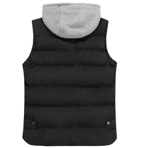 Men's Winter Puffer Vest, Sleeveless Jacket with Padded and Detachable Hood - Ideal Outerwear for Cold Weather2