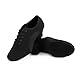 Asyusyu Tanzschuhe Damen Schwarz Meshed Tanzschuhe zum Schnüren mit 4cm Absatz for Latein Jazz Line Dance-39 EU