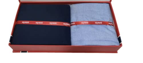 Image of Raymond Fabrics Pant Shirt Fabric Combo Box ( Blue Pant-Shirt, Unstitched , Free Size), Solid