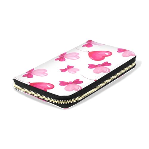 Long Wallets Leather Bifold Wallet for Women Love Balloon with Zipper Credit Card Holder Large Capacity4