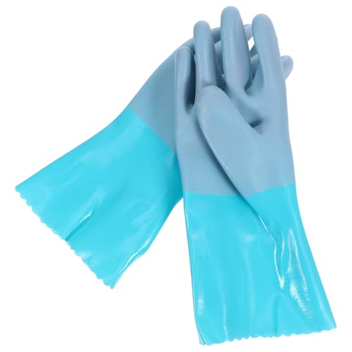 BUGUUYO Guantes de Goma Antideslizantes y Anticorte para Manipulación de Pescado y Mariscos Impermeables Talla Corta Protección contra Perforaciones Guantes de Trabajo para Pesca y