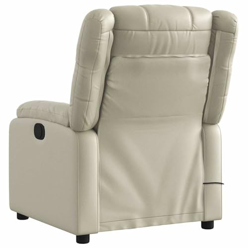 Gecheer Massagesessel mit Relaxfunktion, Kunstleder, Creme, Sessel Wohnzimmer Fernsehsessel Liegesessel für Entspannung Homeoffice Leseecke3206189 – Bild 5