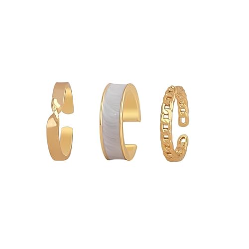 QUXVUIS 3 unids/set de anillo de aleación para mujer, reemplazo ajustable portátil, estilo Simple, anillos decorativos para citas boda, regalo cumpleaños