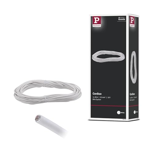 Paulmann 94591 Seilsytem Spannseil Corduo 20m isoliert 2,5qmm Seil Weiß Drahtseil Schiene