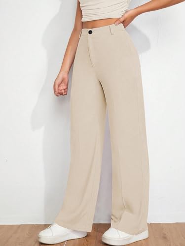 Image of Toochki Trousers for Woman Pants Women's Formal Office Korean | Black Track Pant | Straight | Cotton Spandex Stretchable Trouser | High-Waisted Bottom Wear