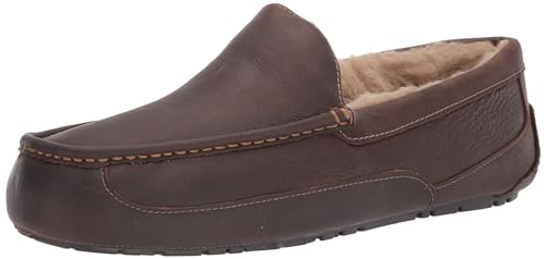 UGG Men's Ascot Slipper, Tan Leather, 11