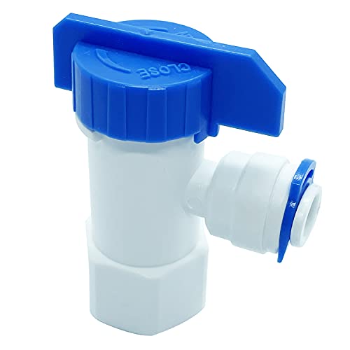 ZIGZAGSTORM Kugelhahn für Tank 1/4 Zoll NPTF 1/4 Zoll Ausgang Schnellverbindungsschlauch für Umkehrosmose Wasserspeicher Cover