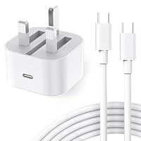 iPad Charger and Plug 20W USB C Fast Charger With 2M USB C Cable for iPad Pro 12.9" 2022-2025/11" 2021-2024, iPad Air 11" Gen 6th/10.9" Gen 4th/5th, iPad Mini 7th/6th, iPad 11th/10th Generation White
