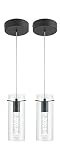 BESTWEST Black Pendant Light, Glass Pendant Light Kitchen Island Pendant Light Fixtures, Modern Isla