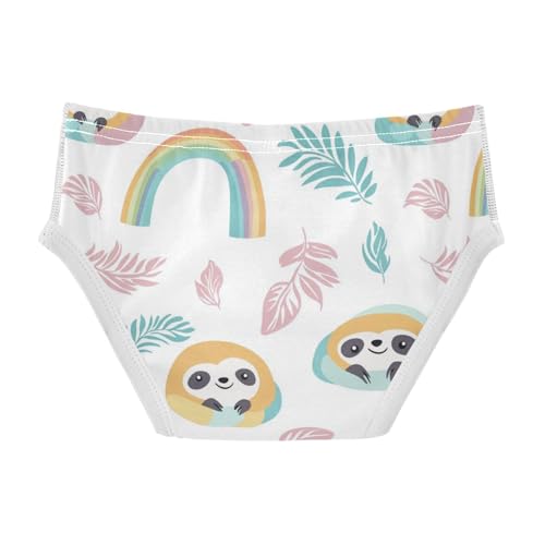 Wusikd Cute Sloth Boys' Underwear Cotton Rainbows Leaves Boys Briefs Soft Toddler Underwear 2T2