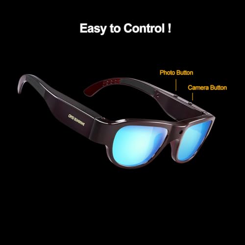 Image of OhO sunshine Full HD Camera Sunglasses, Record-While-Charging, Water Resistant, UV Protection Lenses, Unisex, 64G Storage
