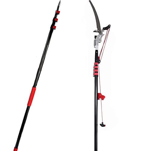 Podadora de pértiga Extensible de 5,4 m a 7,2 m: podadora telescópica Profesional para árboles, Herramienta de jardinería 2 en 1 de Largo Alcance para una poda y aserrado eficientes.
