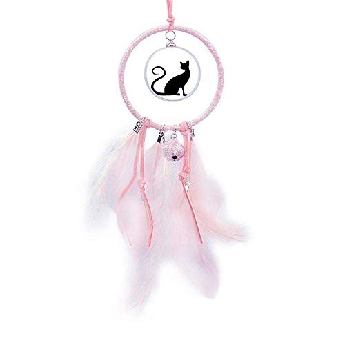 Silhouette élégante Chat Noir Dream Catcher Objet Déco de Chambre Haut de Gamme
