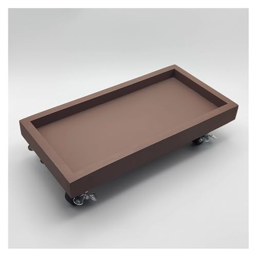 Chariot à plantes mobile marron 42x17 cm pour pot rectangulaire - 2