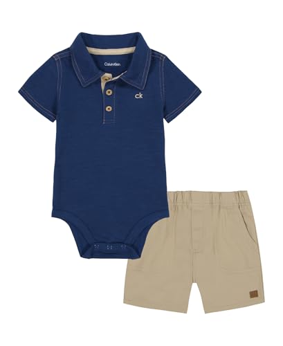 Image of Calvin Klein baby-boys 2pc Polo Short Set