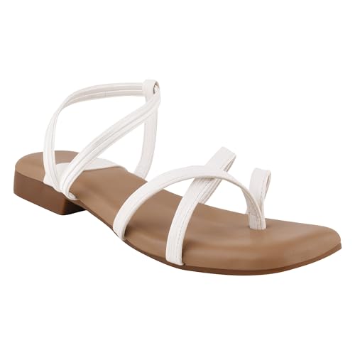 Image of SilverArrow womens Breeza Flat Sandal, Fashion Sandals with Strap, Suitable for Fusion Outfit