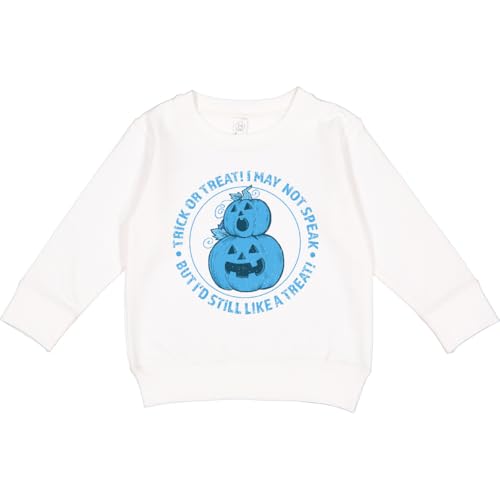 inktastic Grunge I May Not Speak But I'd Still Like a Treat Toddler Sweatshirt 2T White 44143