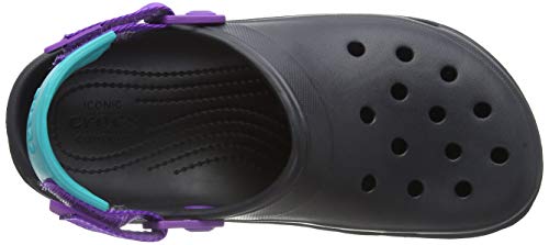 Crocs Classic All Terrain Clog, Black/Neon Purple, Men's 12/Women's 14 #TOP4