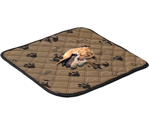 heatcozy 洗えるペットシーツ おしっこパッド 繰り返し使える ペットマット 介護シーツ 小型〜大型犬 猫 小動物用 四重構造 漏れ防止 滑り止め 洗濯機で丸洗い 四季通用 (ブラウン, 182x182CM 1枚セット)