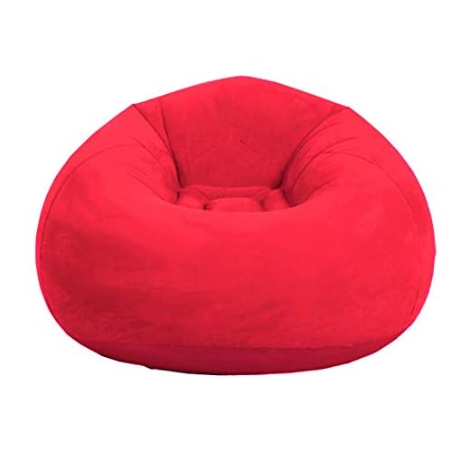 Beanless Bag Inflatable Chair, Air Sofa Outdoor Inflatable Lazy Sofa Chair, Washable Couch Bean Bag Chair Folding,for Organizing Plush Toys Or Memory Foam--Red
