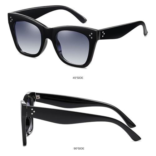 Retro Cat Eye Sunglasses Women Rivets Decoration Shades UV400 Men Gradient Sun Glasses3