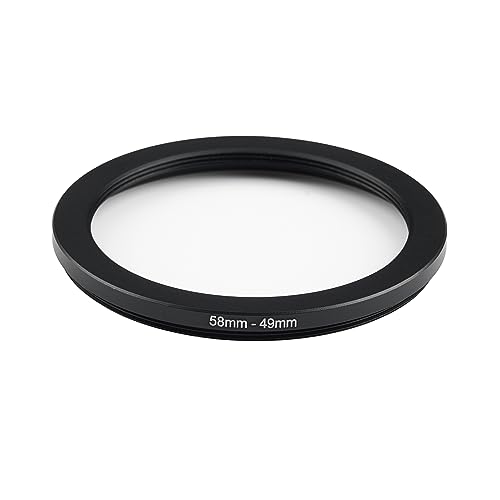 Image of 58mm to 49mm Step-Down Ring Filter Adapter,for All Brands UV ND CPL, Metal Ring Step-Down Rings Adapter Filter (58mm-49mm)