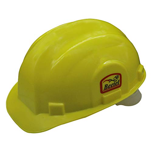 SDH-602 Beetal Safety Helmet with Manual Adjustment & 4 Point Cradle Construction Worker HDPE Hat Personal Protective Equipment (Yellow)