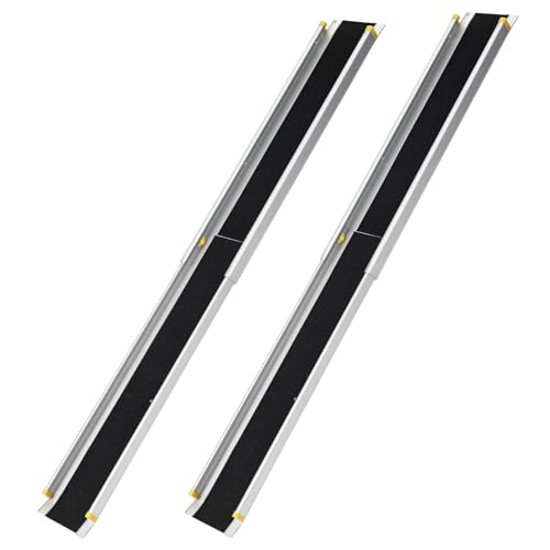1 Pair 8 FT Telescoping Portable Wheelchair Ramps for Steps,