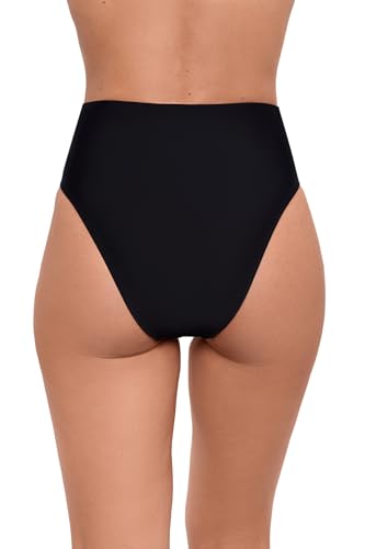 Sports Illustrated Women's Standard Wide Band Leg High Waist Bikini Bottom3