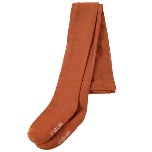 Collants enfant cognac robustes avec talons renforcés et taille élastique