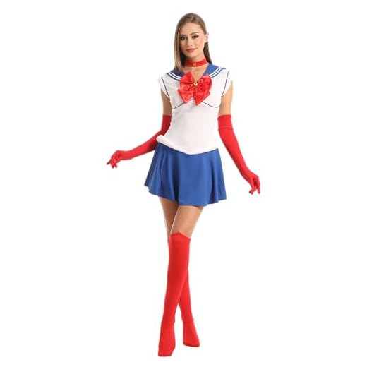Carnavalife Sailor Moon Disfraz, disfraz sailor moon mujer cosplay Tsukino Usagi completo, 8pcs con accesorios, disfraz de Halloween y carnaval (S, Sailor Moon)
